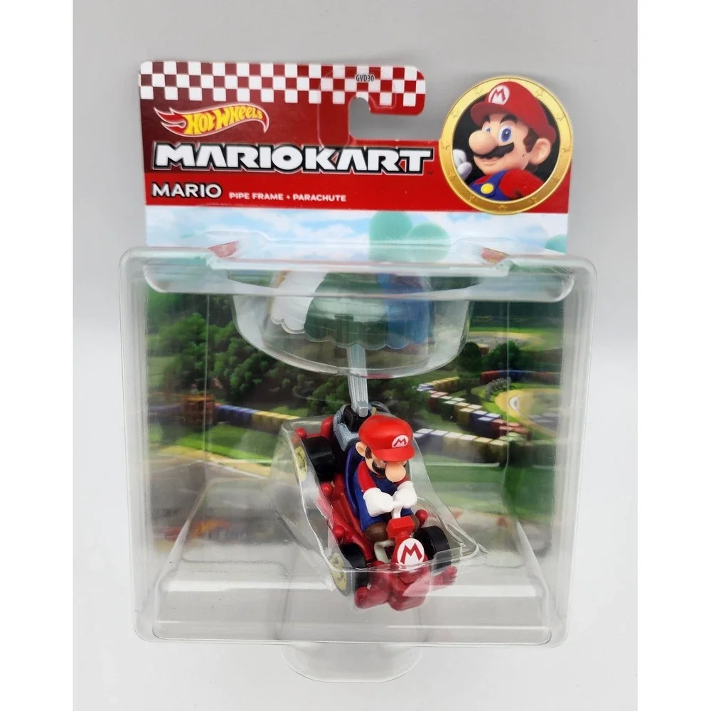 Hot Wheels Super Mario Kart MARIO PIPE FRAME‎ PARACHUTE 1:64 Diecast Cars Model